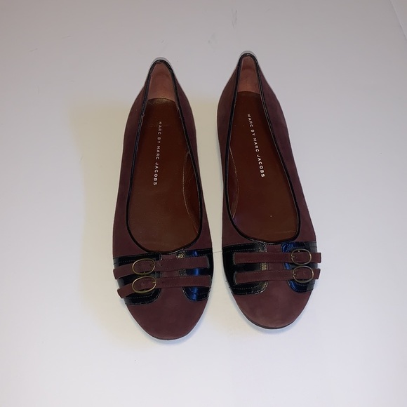 Marc by Marc Jacobs Maroon Suede Flats - Women’s Size 38 - Picture 4 of 8